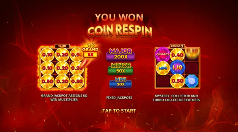 Blazing Coins Deluxe kolikon Uudelleenpyöräytys